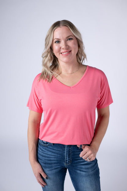 Michelle Mae Chloe Cozy Tee - Sun Kissed Coral