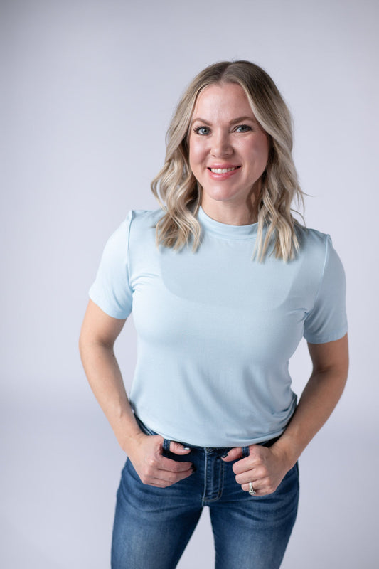 Michelle Mae Blair Short Sleeve Top - Sky Blue