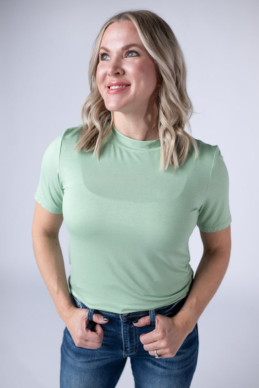 Michelle Mae Blair Short Sleeve Top - Sage