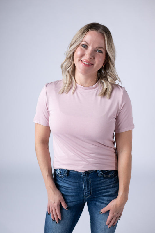 Michelle Mae Blair Short Sleeve Top - Blush