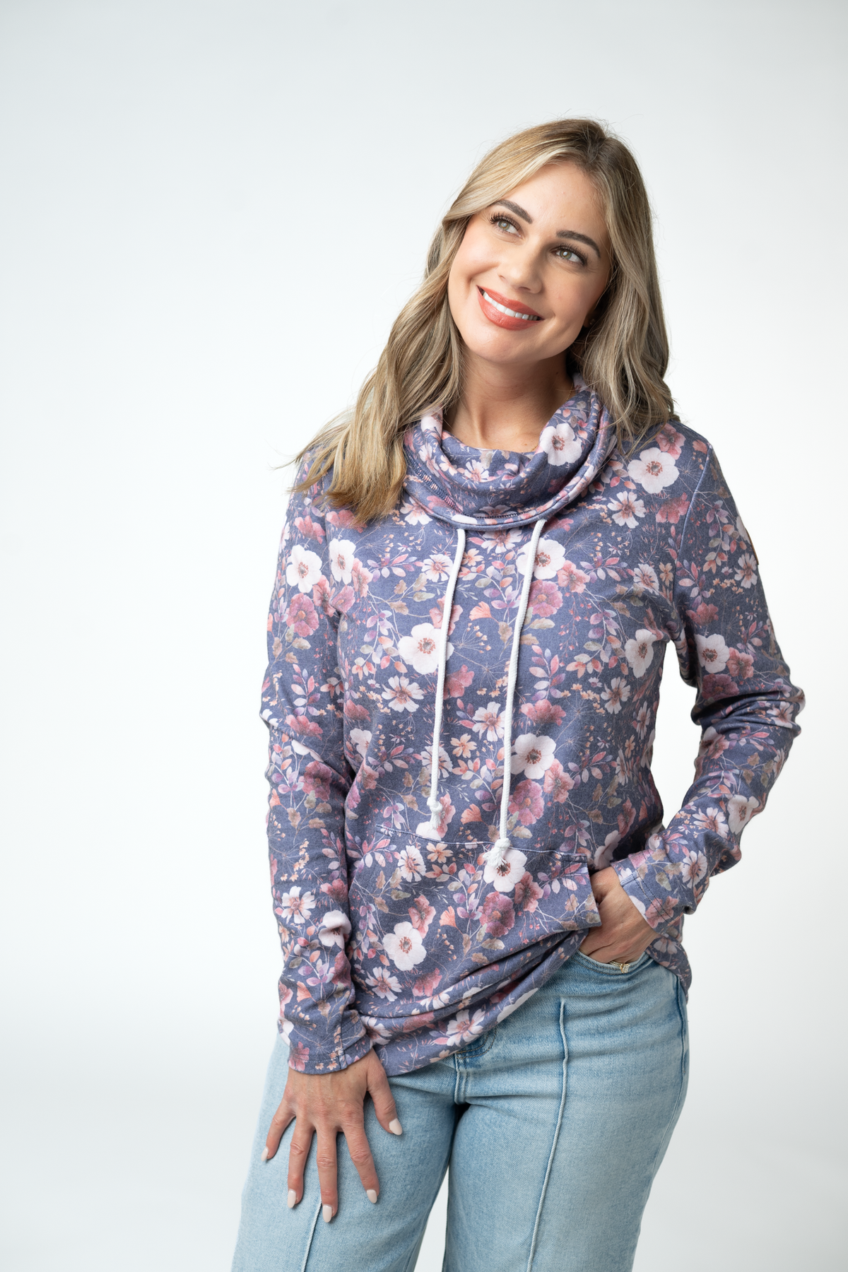 Michelle Mae Classic Funnel Neck - Blushwood Floral