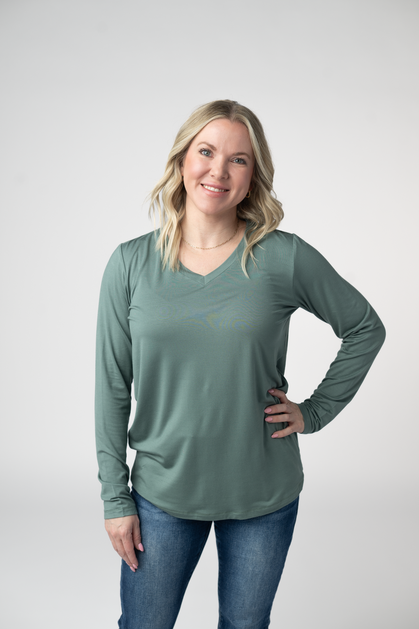 PREORDER: Michelle Mae Larissa Long Sleeve - Dusty Jade