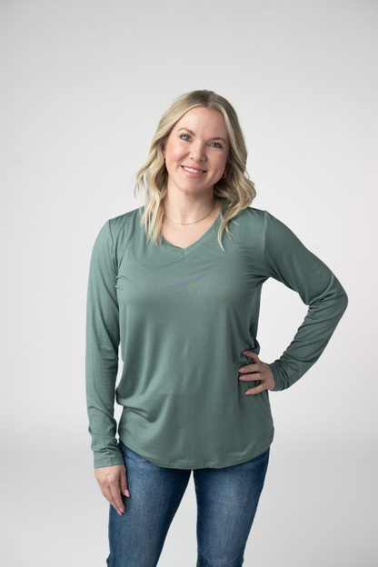 PREORDER: Michelle Mae Larissa Long Sleeve - Dusty Jade
