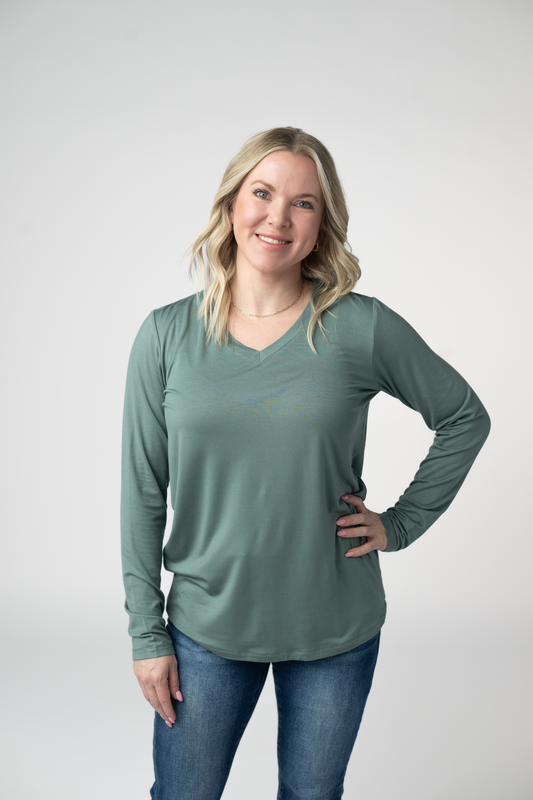 PREORDER: Michelle Mae Larissa Long Sleeve - Dusty Jade