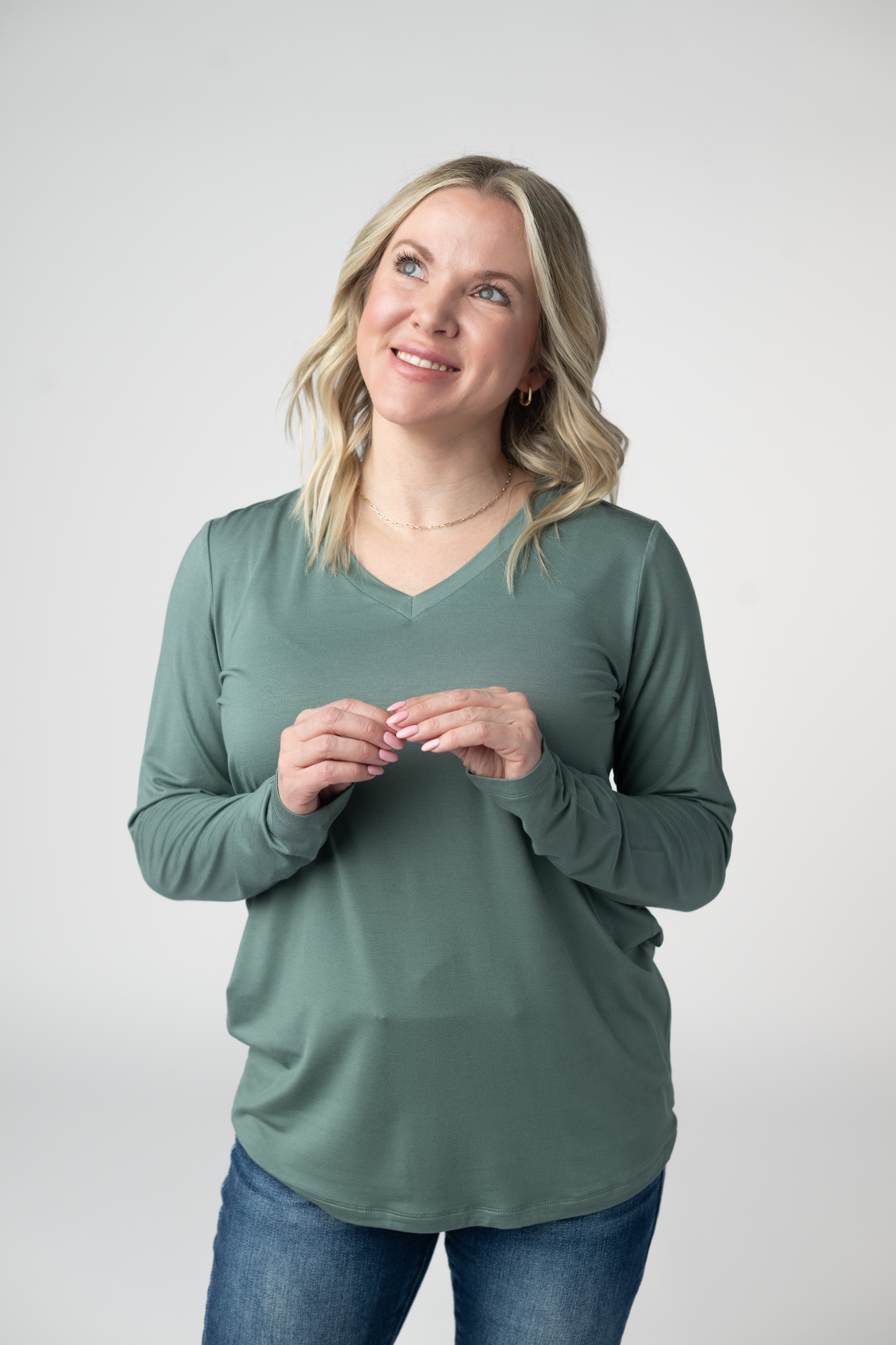 PREORDER: Michelle Mae Larissa Long Sleeve - Dusty Jade