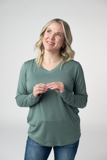PREORDER: Michelle Mae Larissa Long Sleeve - Dusty Jade