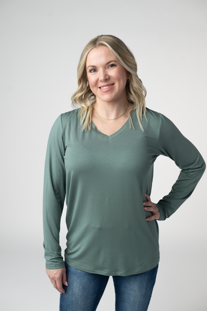 PREORDER: Michelle Mae Larissa Long Sleeve - Dusty Jade