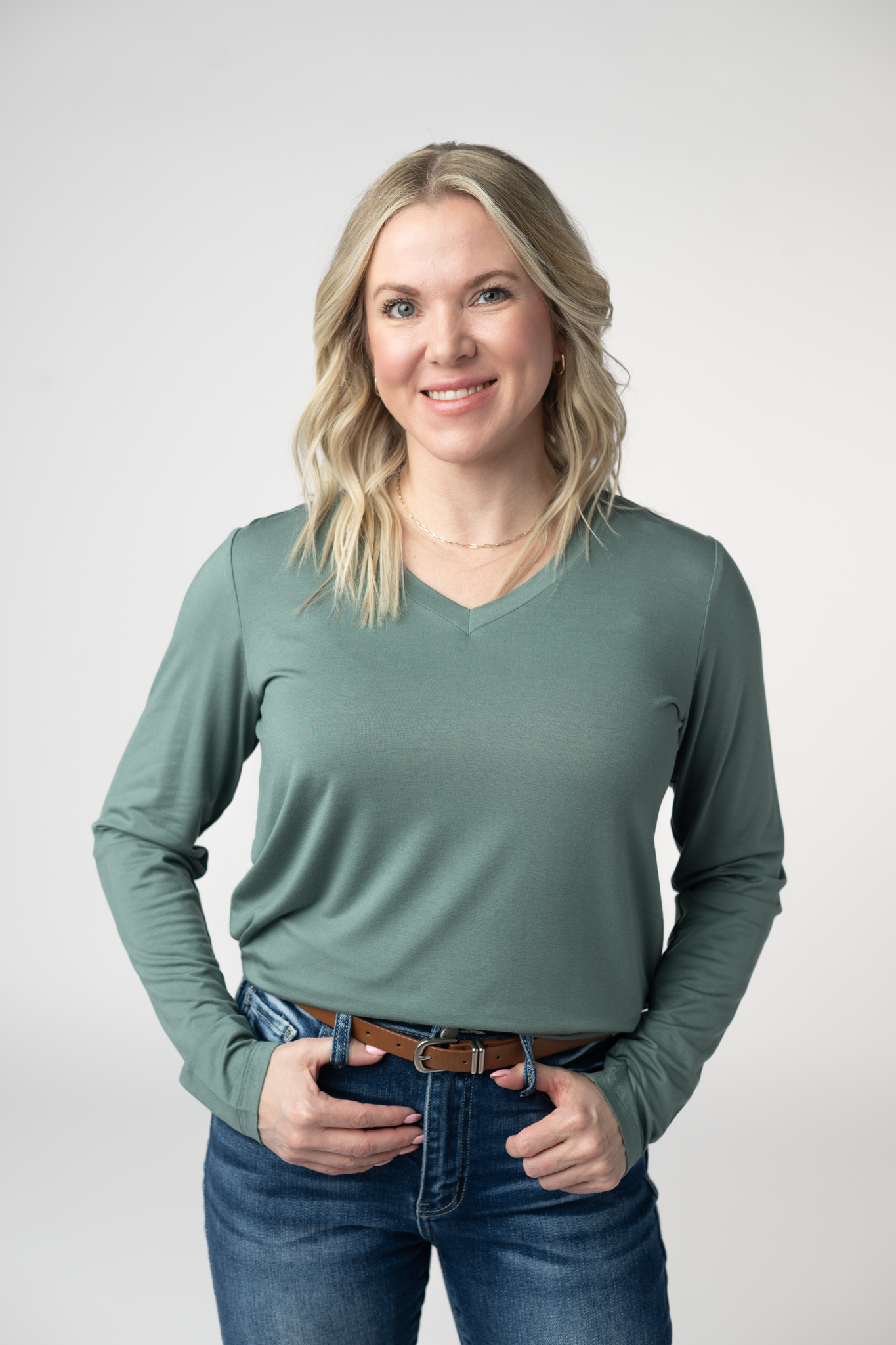 PREORDER: Michelle Mae Larissa Long Sleeve - Dusty Jade