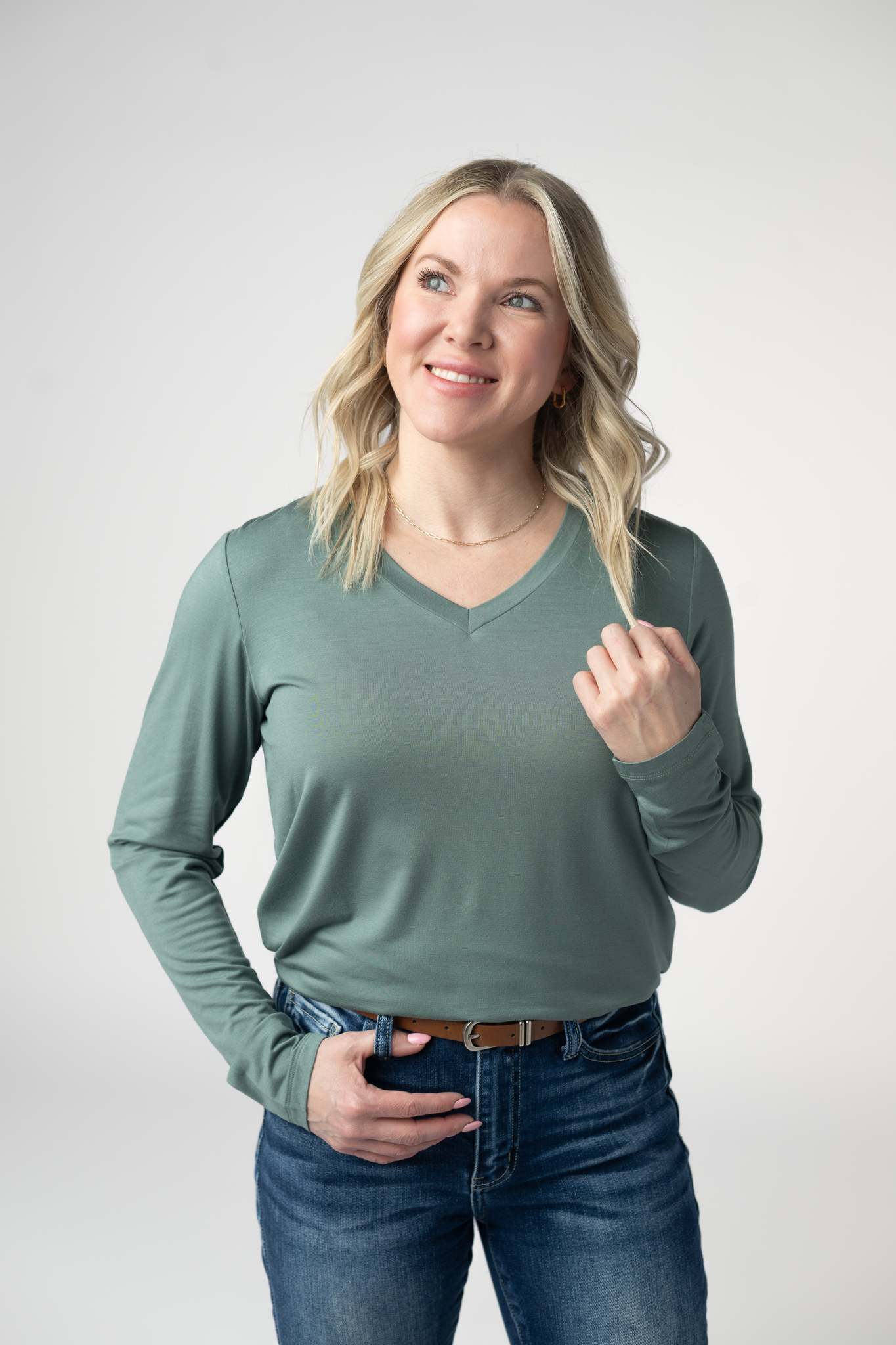 PREORDER: Michelle Mae Larissa Long Sleeve - Dusty Jade