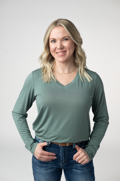PREORDER: Michelle Mae Larissa Long Sleeve - Dusty Jade