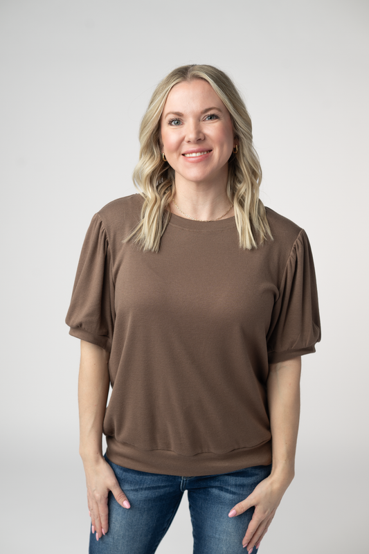 Michelle Mae Katie Cozy Top - Mocha
