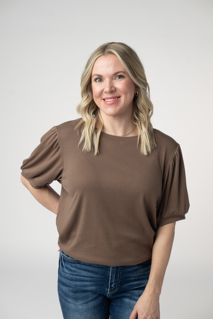 Michelle Mae Katie Cozy Top - Mocha
