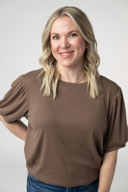 Michelle Mae Katie Cozy Top - Mocha