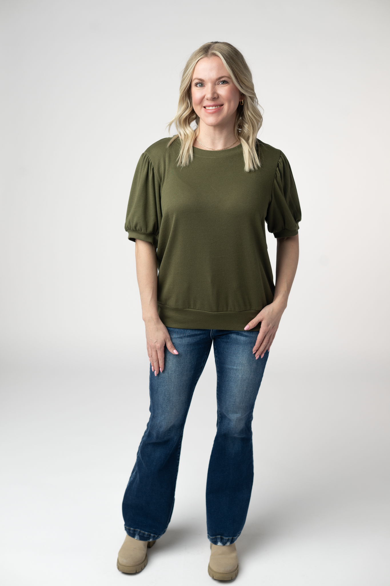Michelle Mae Katie Cozy Top - Olive