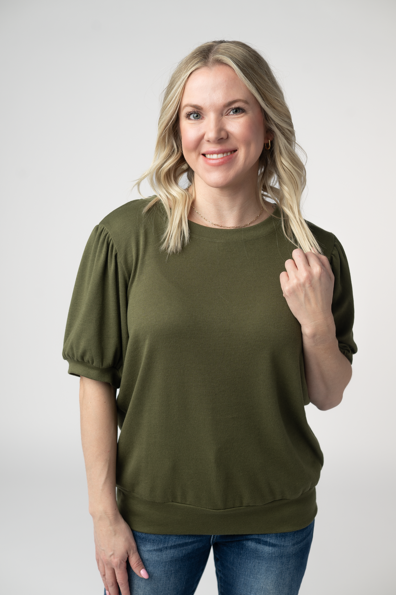 Michelle Mae Katie Cozy Top - Olive