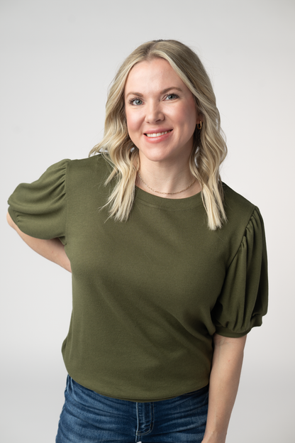 Michelle Mae Katie Cozy Top - Olive