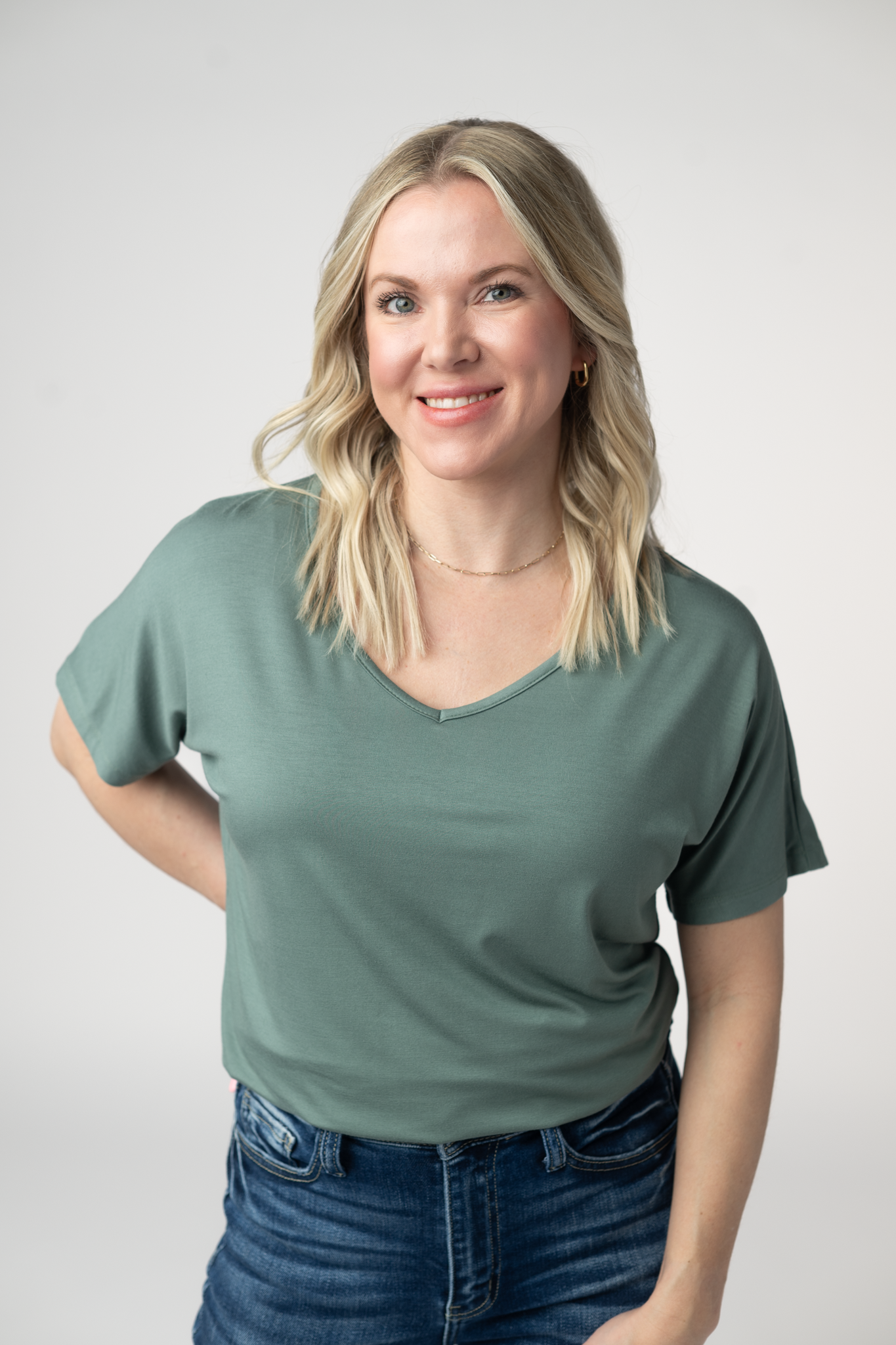 Michelle Mae Chloe Cozy Top - Dusty Jade
