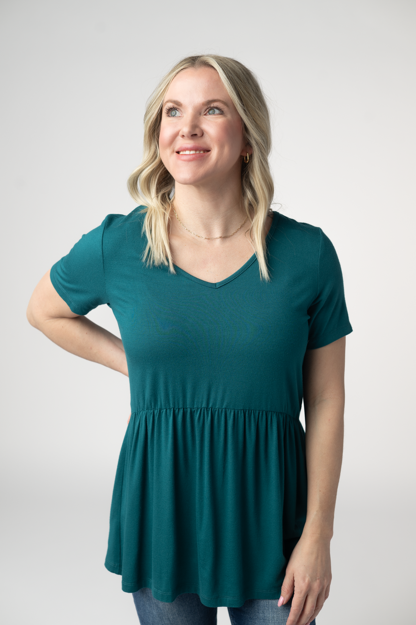 Michelle Mae Sarah Ruffle Short Sleeve - Teal