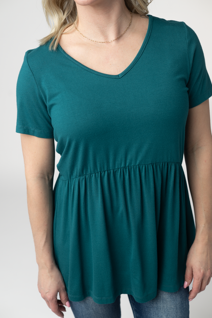 Michelle Mae Sarah Ruffle Short Sleeve - Teal