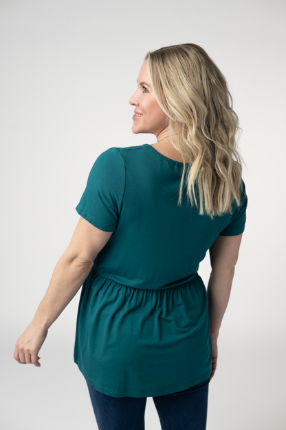 Michelle Mae Sarah Ruffle Short Sleeve - Teal