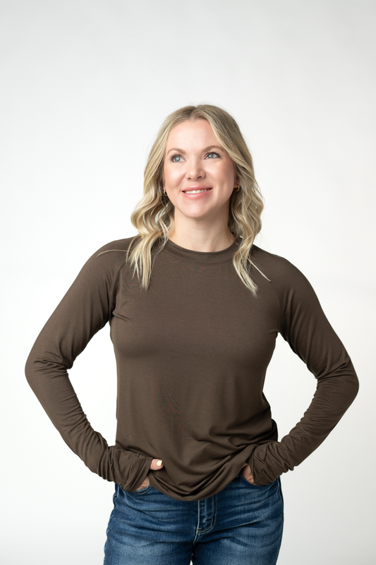 PREORDER: Michelle Mae Blair Long Sleeve Top - Brown