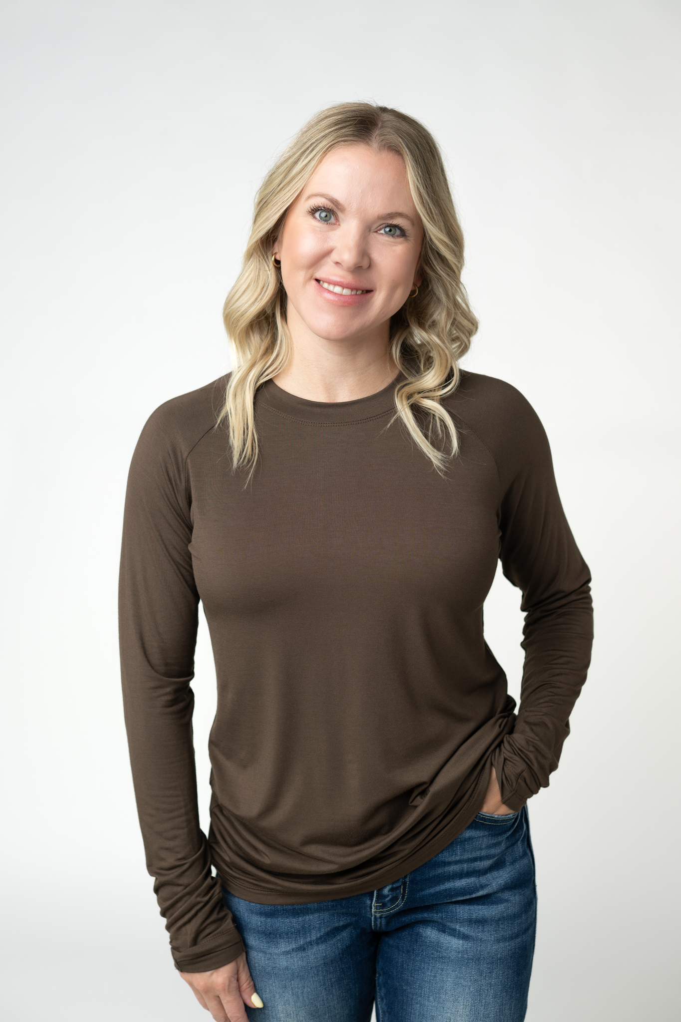 PREORDER: Michelle Mae Blair Long Sleeve Top - Brown