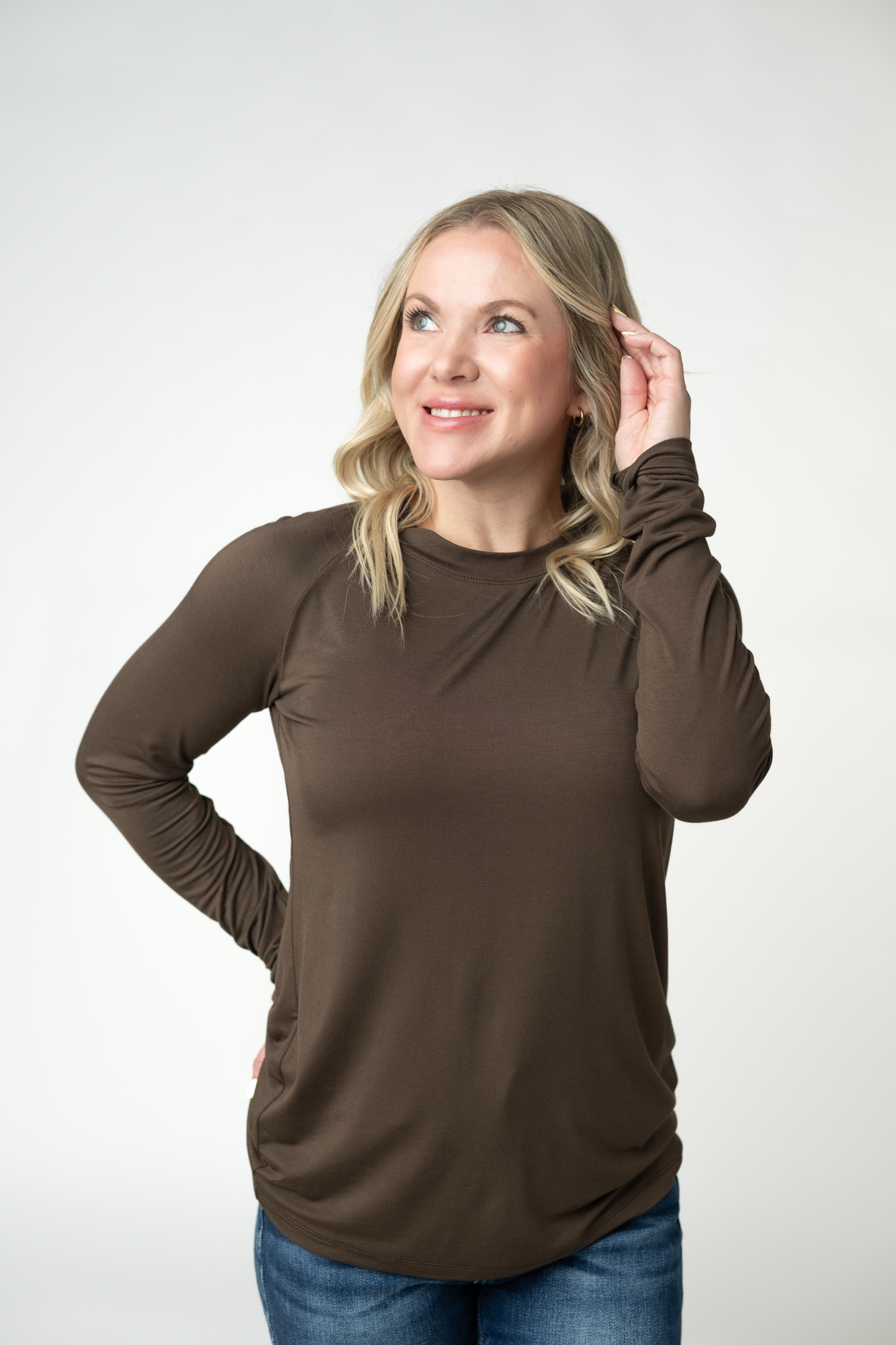 PREORDER: Michelle Mae Blair Long Sleeve Top - Brown
