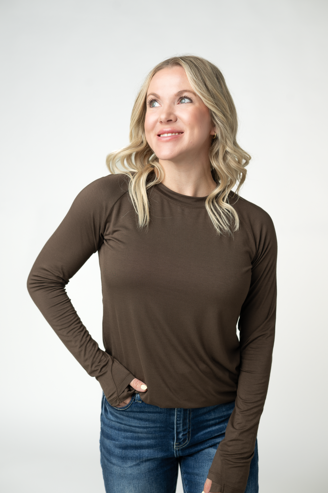 PREORDER: Michelle Mae Blair Long Sleeve Top - Brown