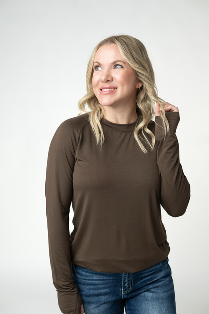 PREORDER: Michelle Mae Blair Long Sleeve Top - Brown