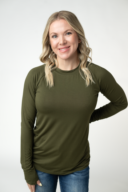 Michelle Mae Blair Long Sleeve Top - Dark Olive