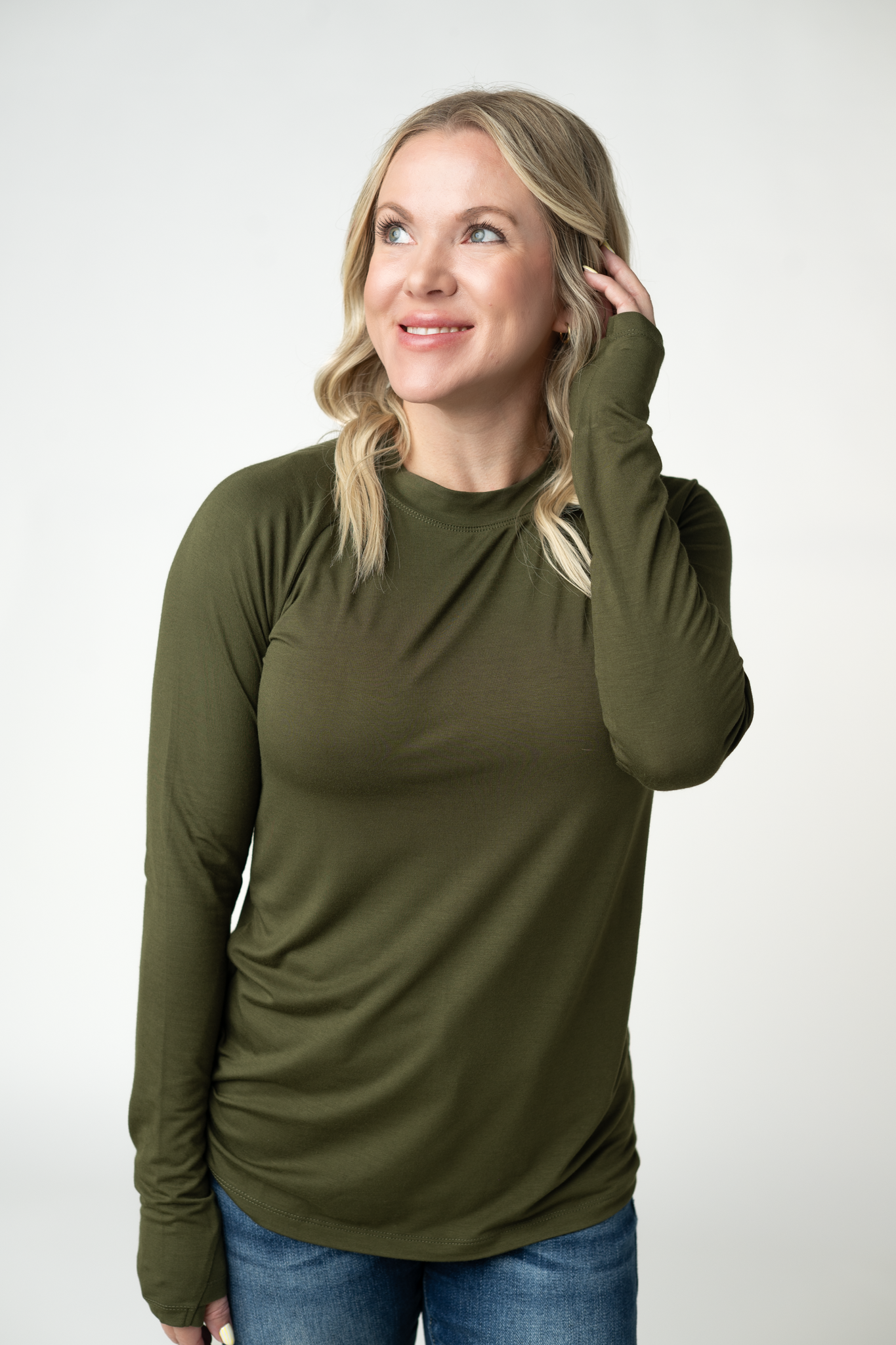 Michelle Mae Blair Long Sleeve Top - Dark Olive