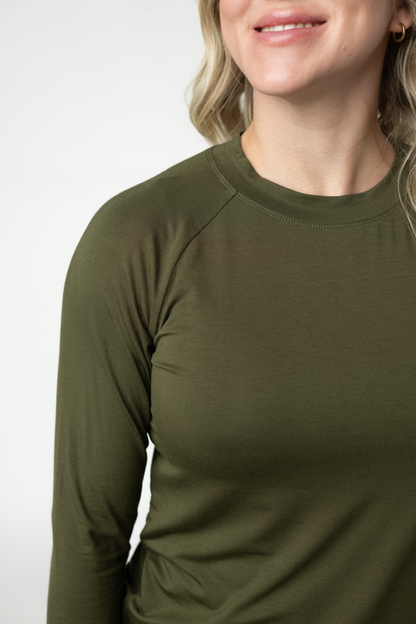 Michelle Mae Blair Long Sleeve Top - Dark Olive