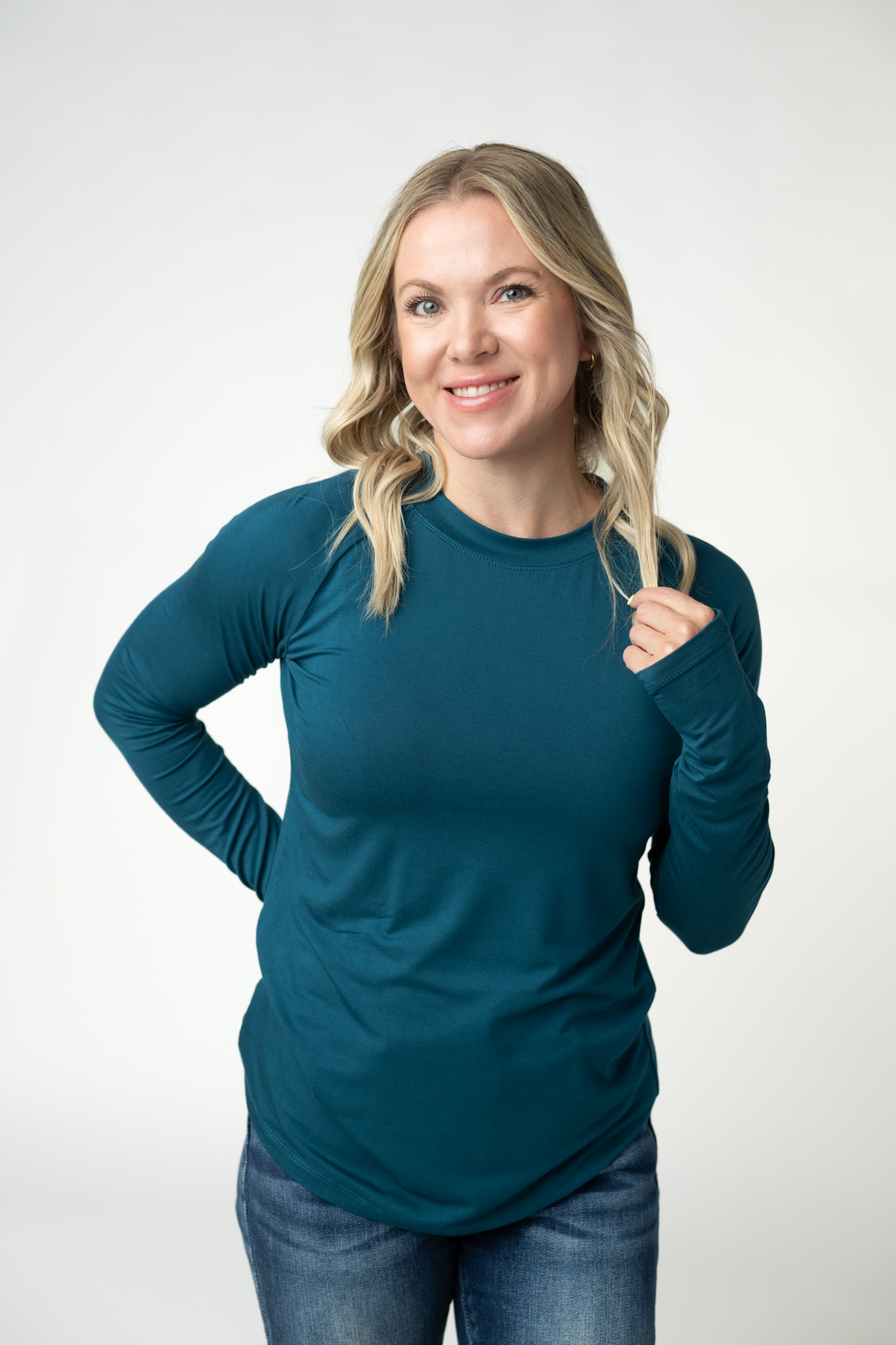 Michelle Mae Blair Long Sleeve Top - Teal