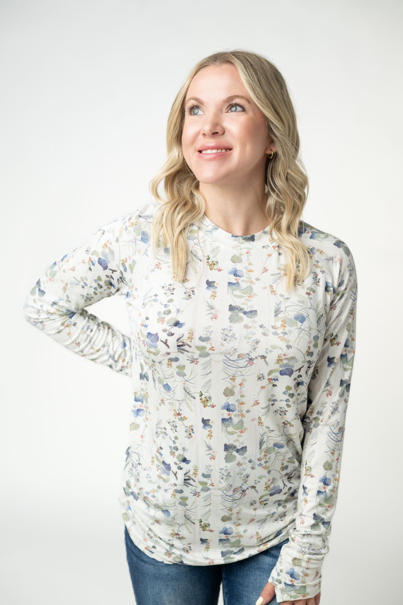Michelle Mae Blair Long Sleeve Top - Olive Meadows