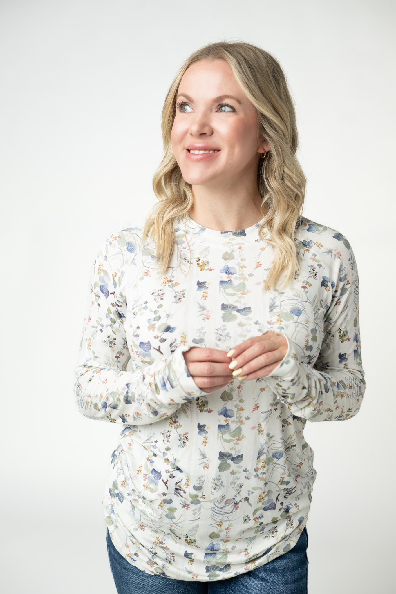 Michelle Mae Blair Long Sleeve Top - Olive Meadows