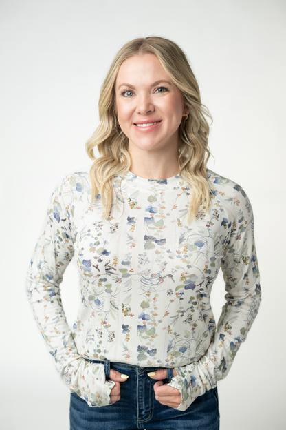 Michelle Mae Blair Long Sleeve Top - Olive Meadows