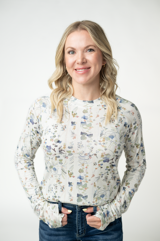 Michelle Mae Blair Long Sleeve Top - Olive Meadows