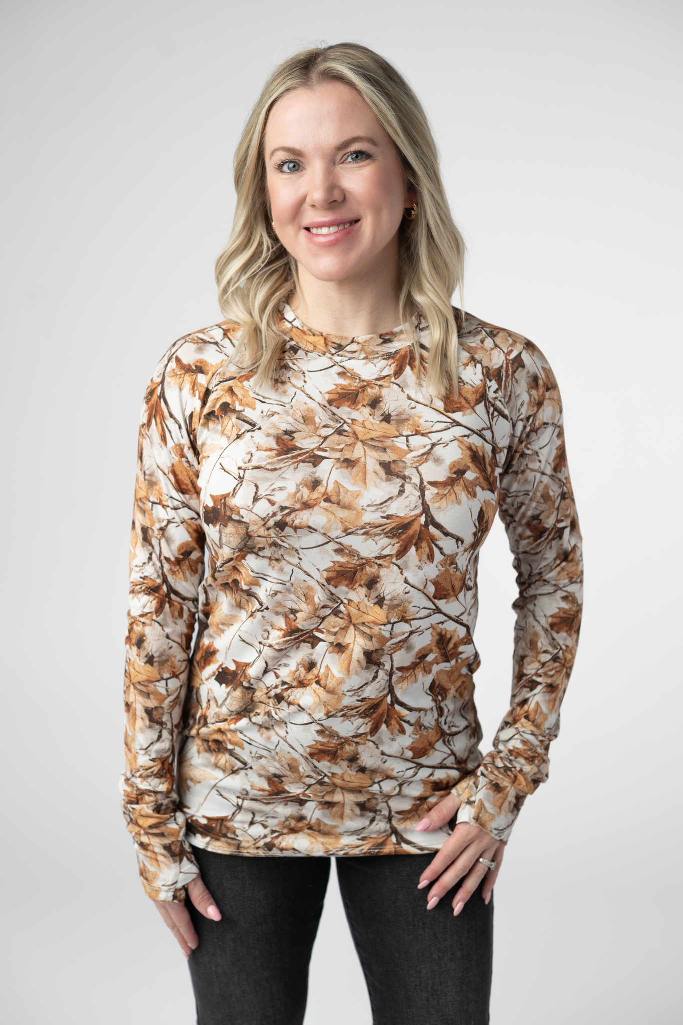 Michelle Mae  Blair Long Sleeve Top - Woodsy Camo