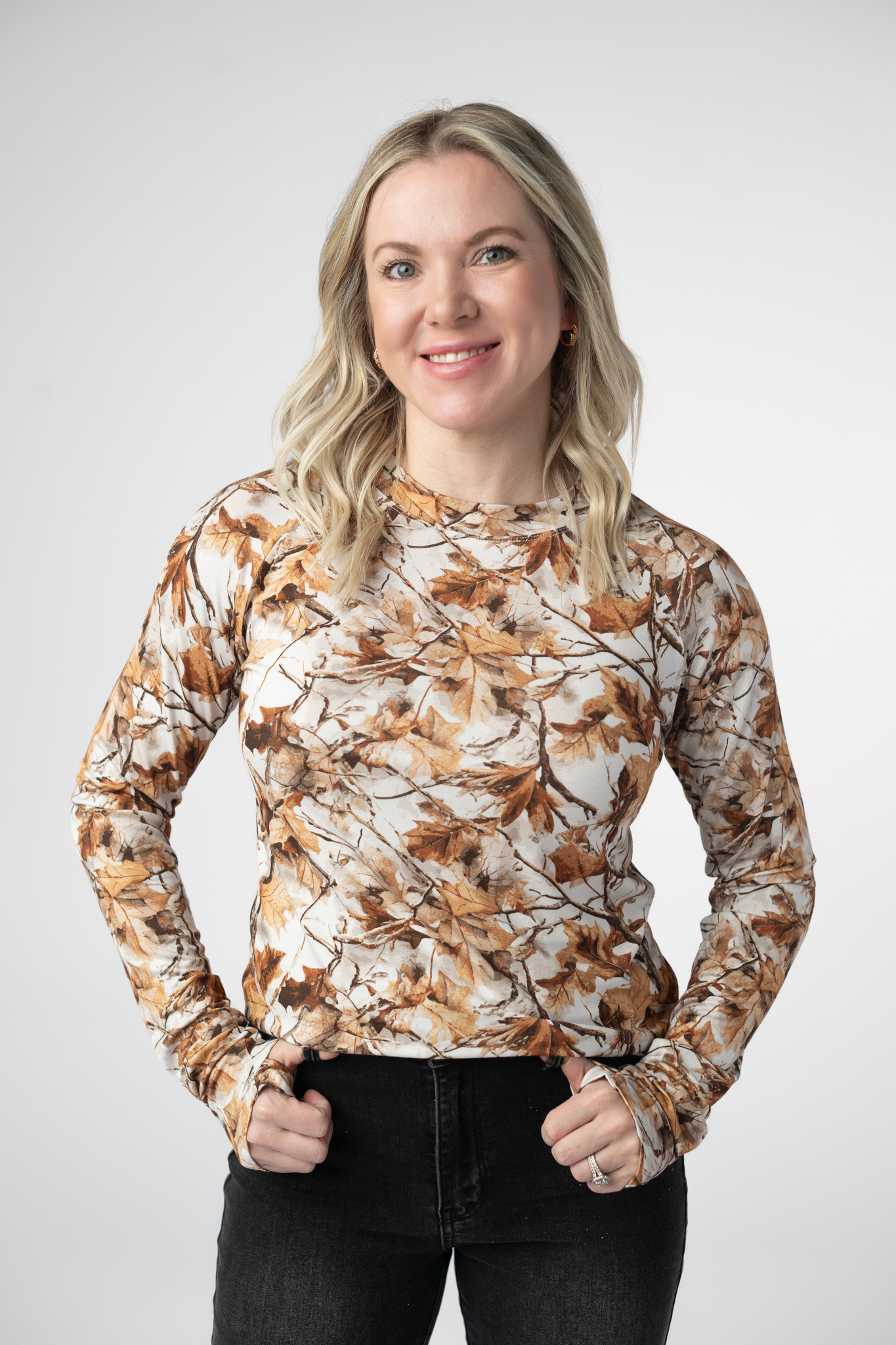 Michelle Mae  Blair Long Sleeve Top - Woodsy Camo