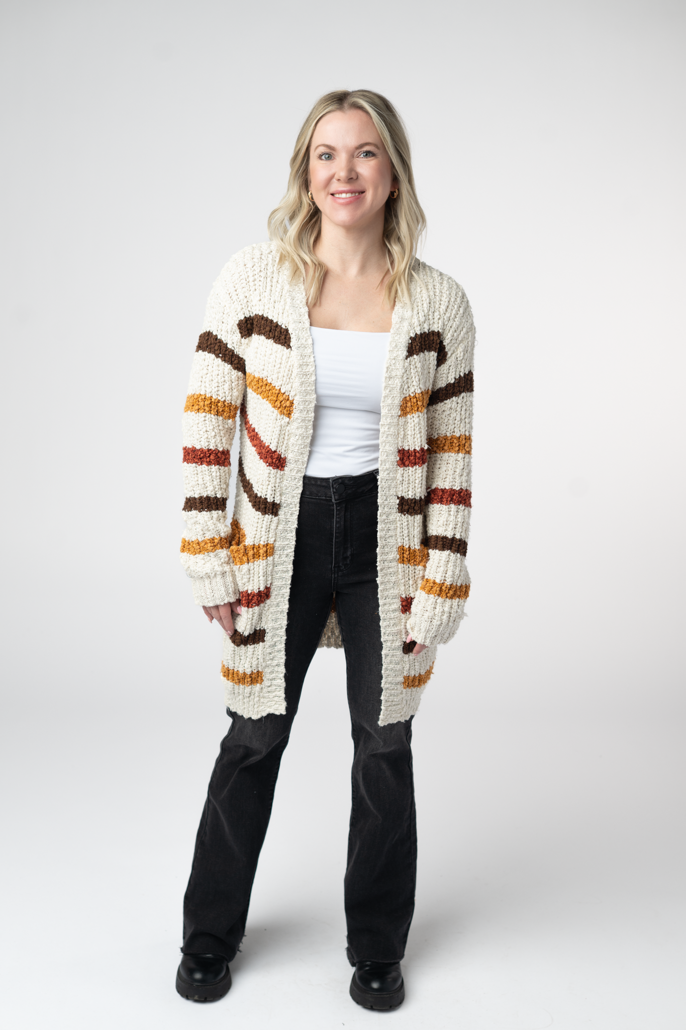 Michelle Mae Fall Striped Cardigan
