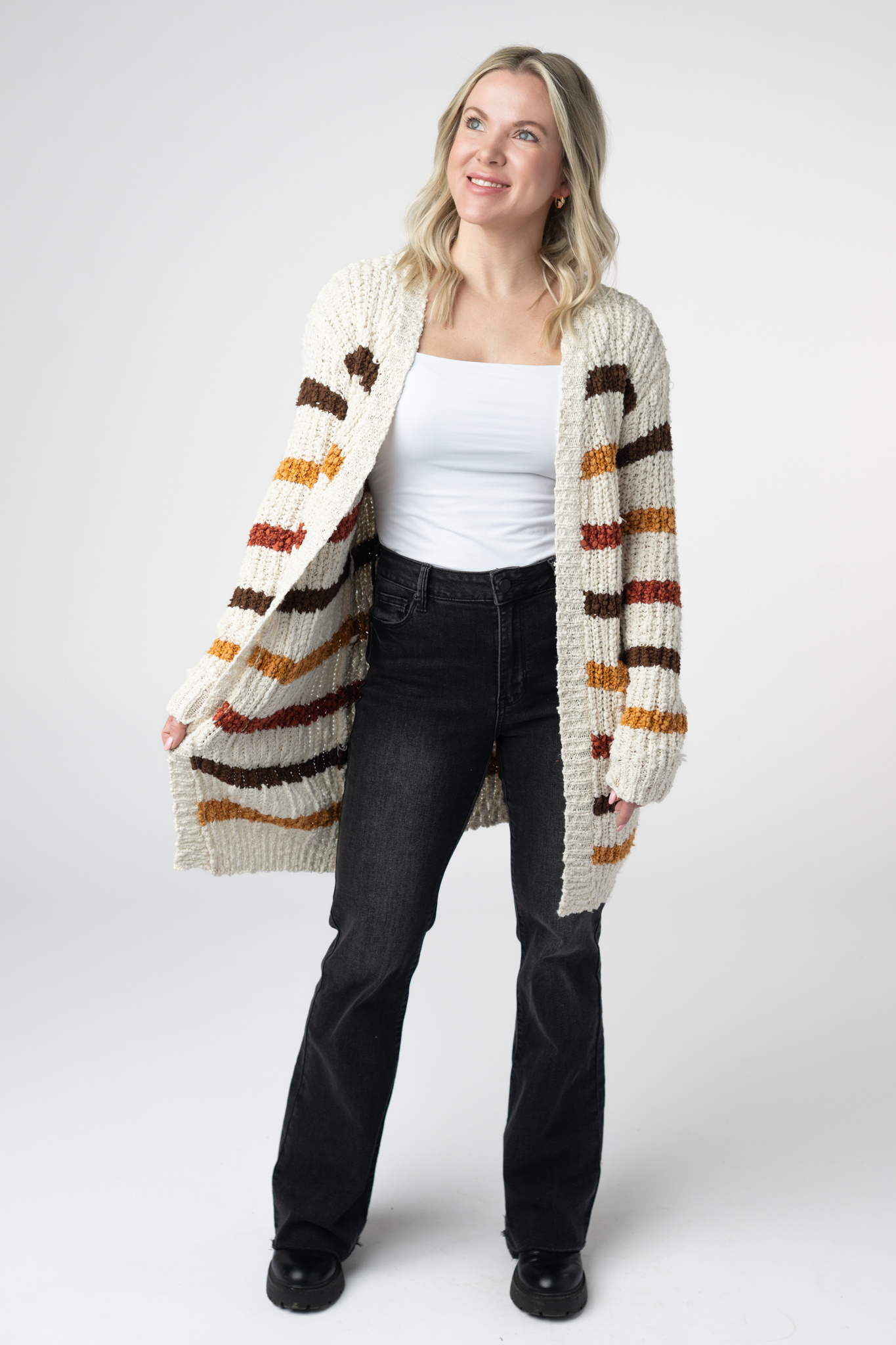 Michelle Mae Fall Striped Cardigan