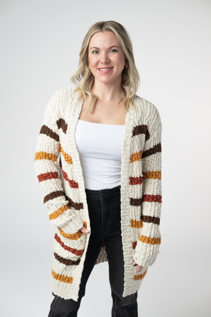 Michelle Mae Fall Striped Cardigan