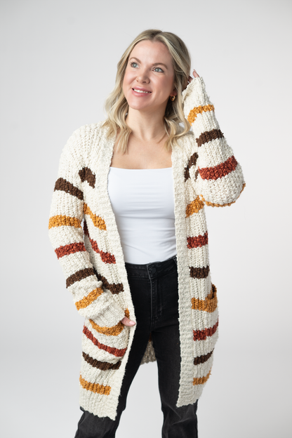 Michelle Mae Fall Striped Cardigan