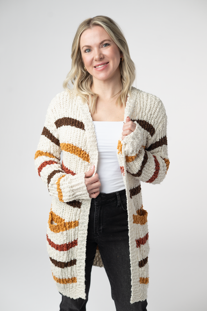 Michelle Mae Fall Striped Cardigan