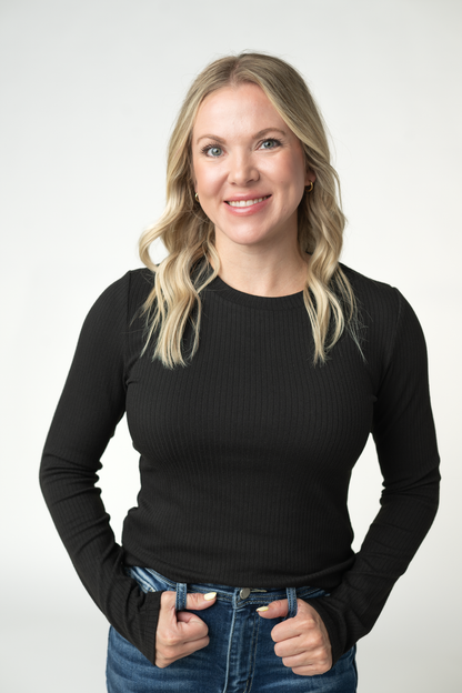 Michelle Mae Reese Ribbed Long Sleeve Top - Black