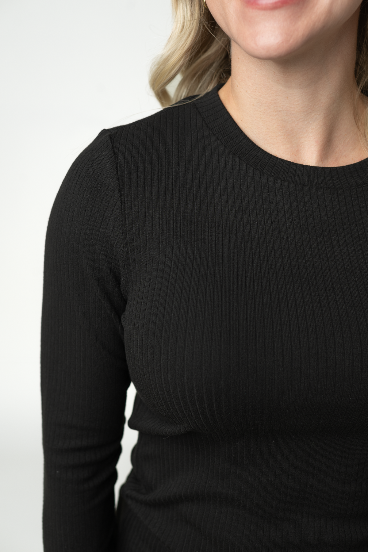 Michelle Mae Reese Ribbed Long Sleeve Top - Black
