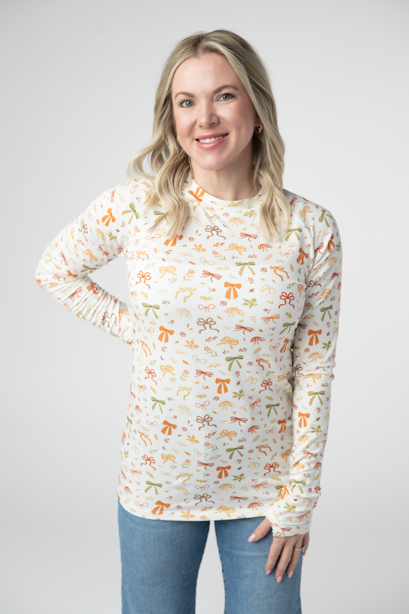 Michelle Mae Blair Long Sleeve Top - Harvest Bows
