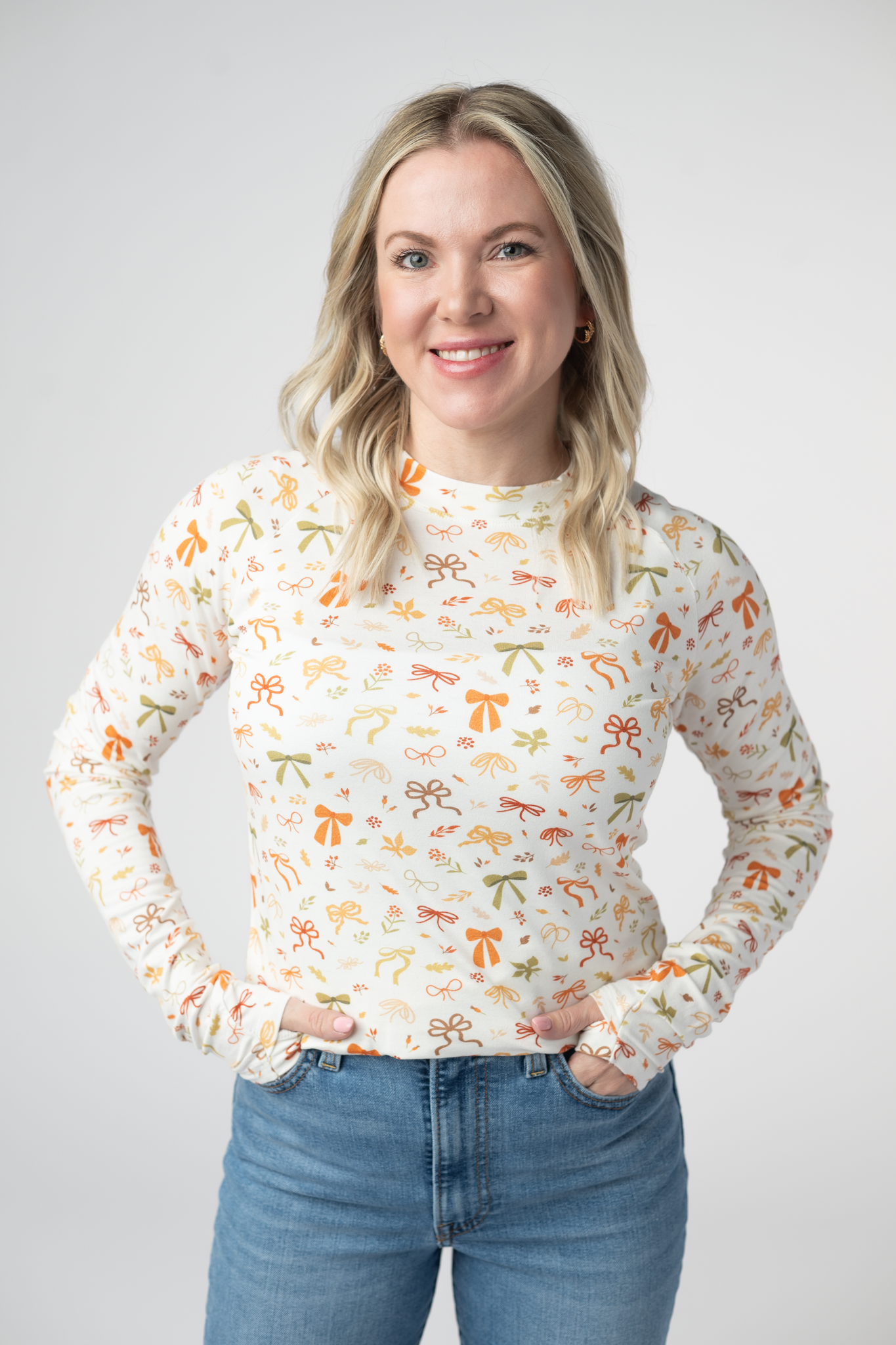 Michelle Mae Blair Long Sleeve Top - Harvest Bows