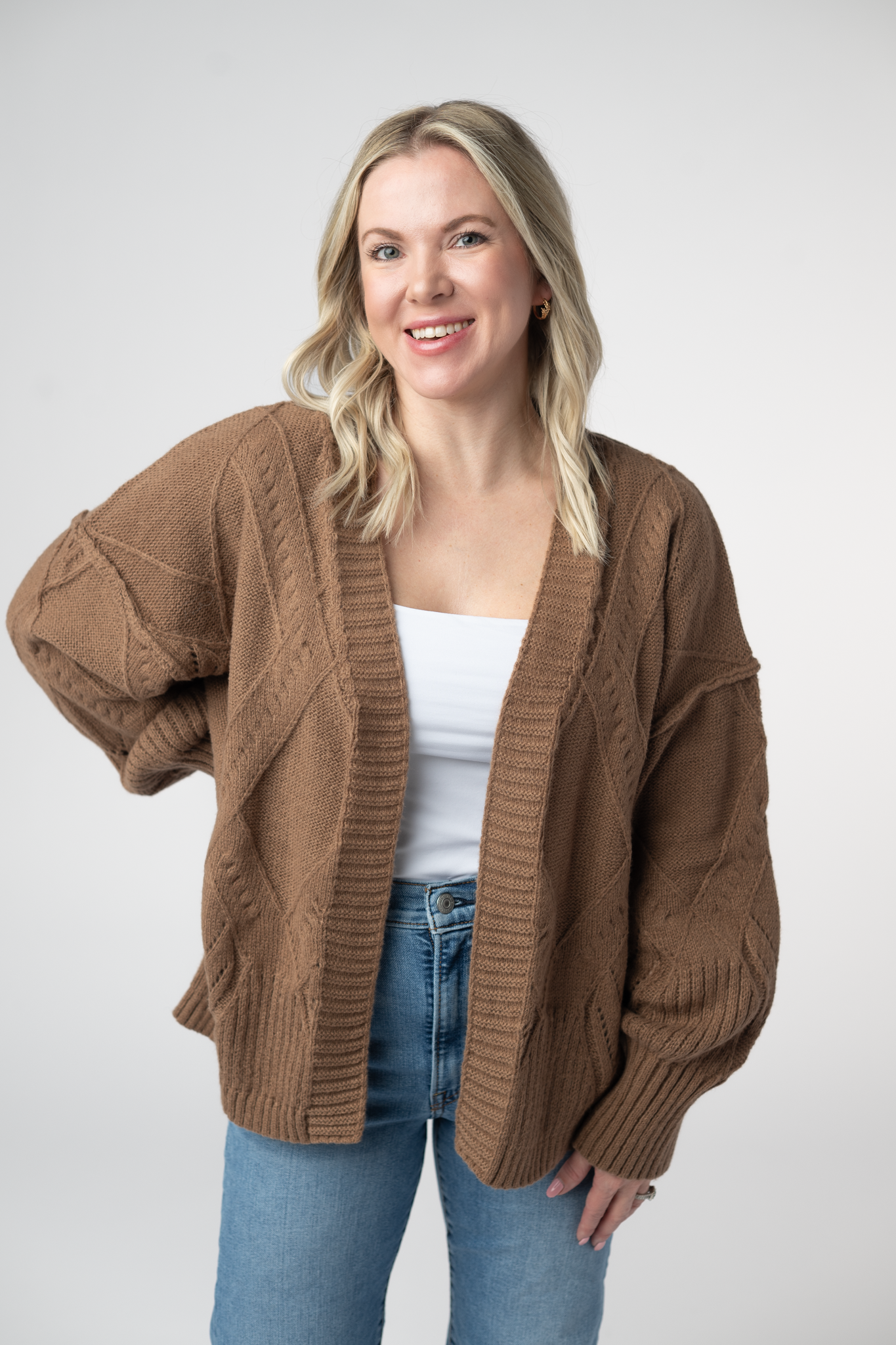 Michelle Mae Willow Cardigan - Mocha