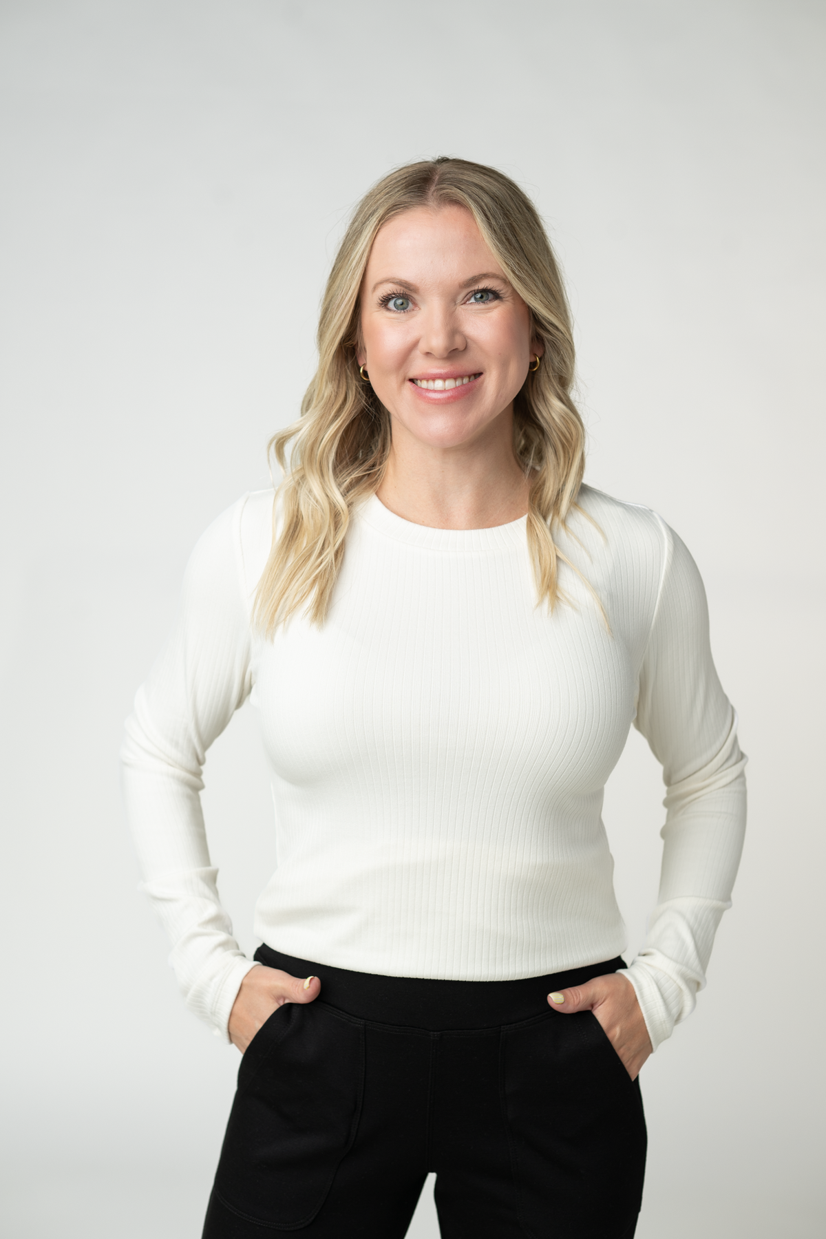 Michelle Mae Reese Ribbed Long Sleeve Top - Ivory